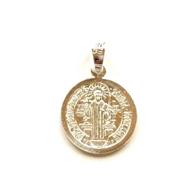 925 SILVER SAINT BENEDICT PENDANT / 925 PLATA MEDALLA DE SAN BENITO – 15mm #2