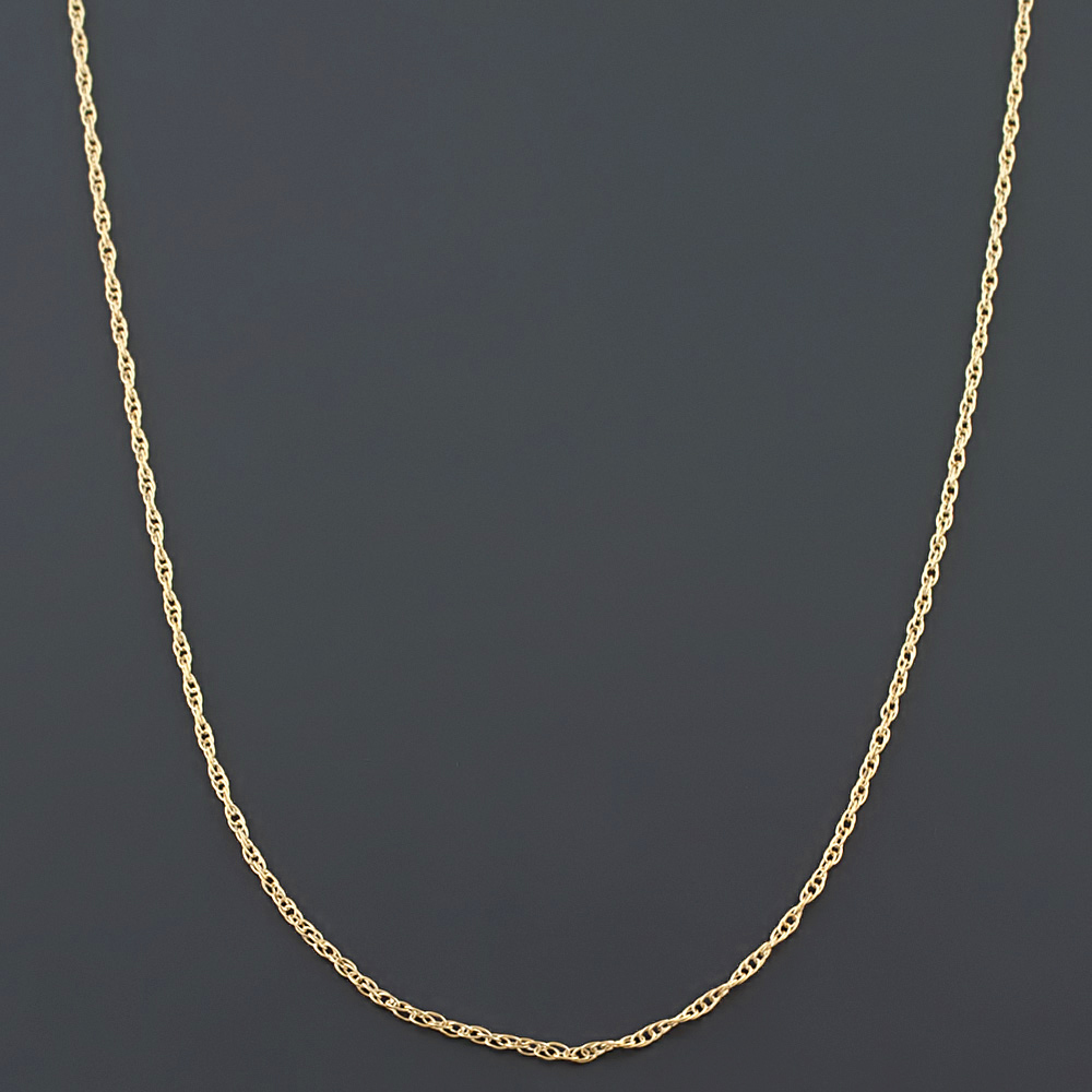 10K YELLOW GOLD .9mm MACHINE MADE LITE ROPE LINK PENDANT CHAIN