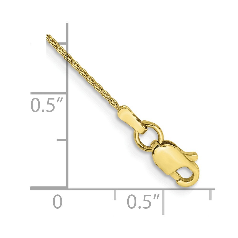 10K Yellow Gold 1-1.75mm Spiga Chain Necklace 7-30 Inch Mens Womens