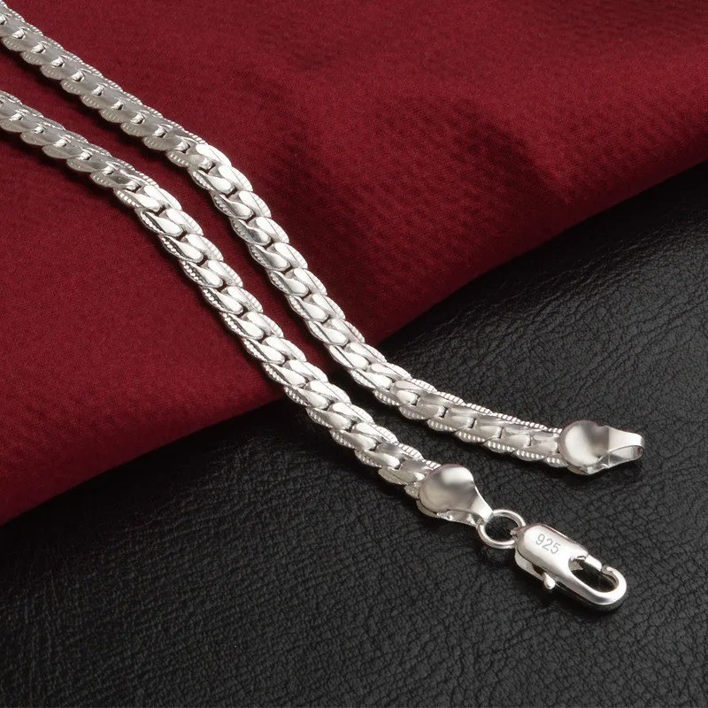 20-60cm 925 Sterling Silver Luxury Brand Design Noble Necklace Chain