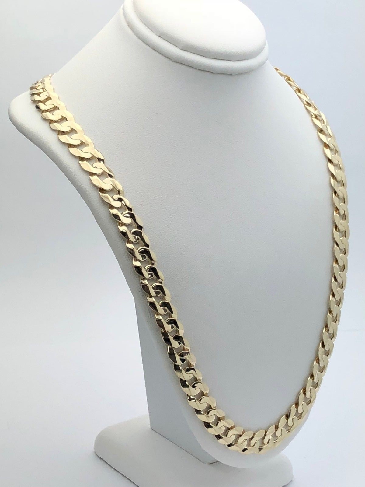 10k Yellow Gold Solid Cuban Curb Link Chain Necklace 30″ 9mm 56.7 grams