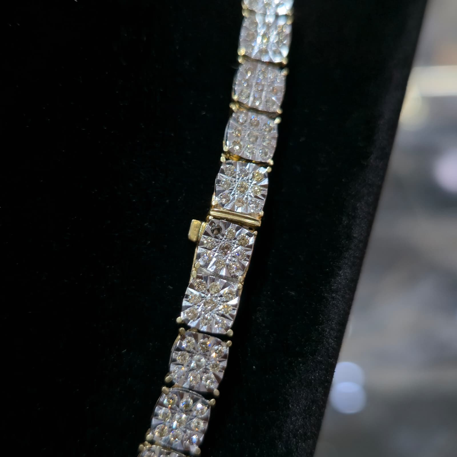 10K Yellow Gold Real Diamond Tennis Chain Necklace Mens 7.5 ctw 6.7mm 19″ GH SI