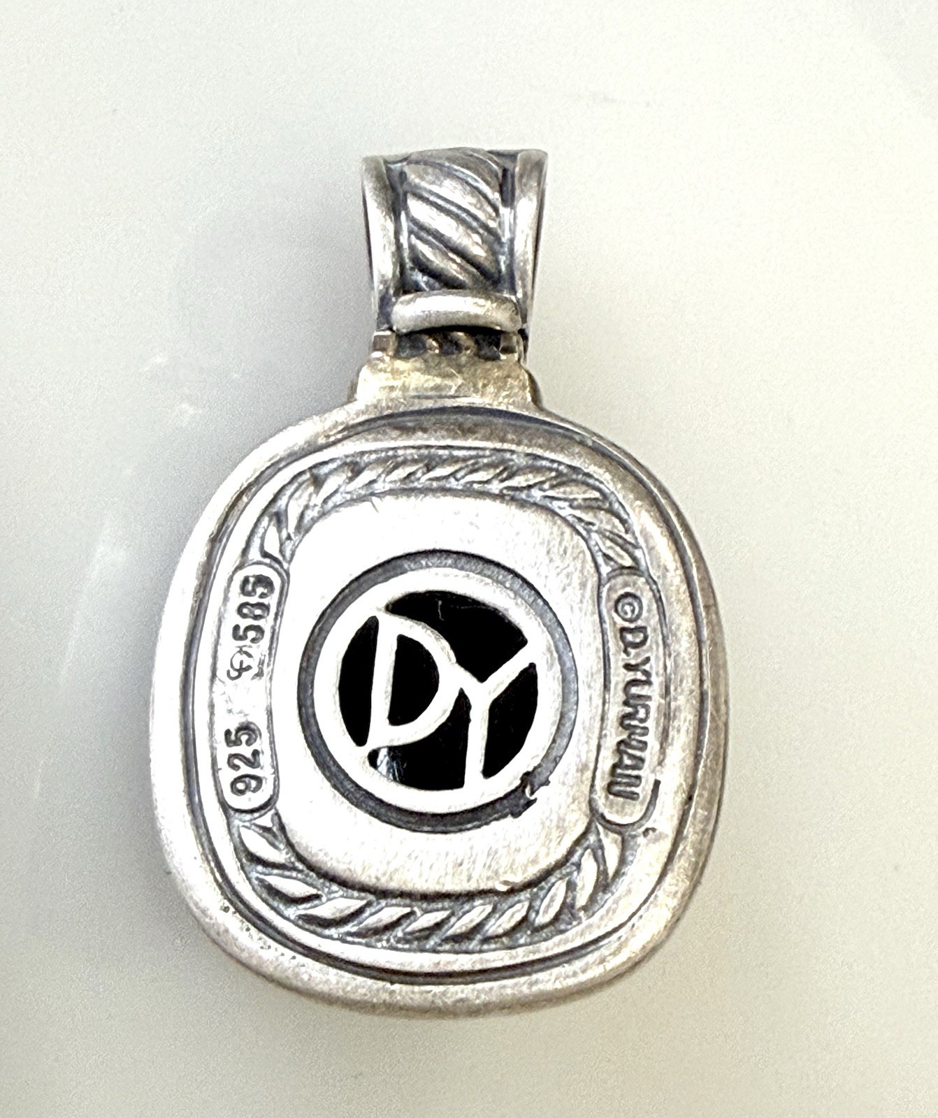 David Yurman 925 Sterling Silver 14K Gold Black Onyx Pendant