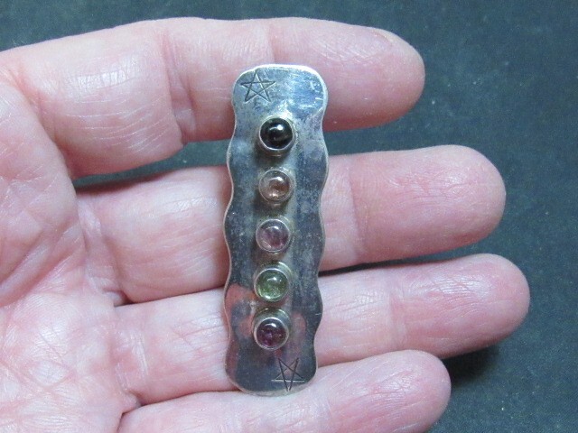 multi stone sterling pendant southwestern