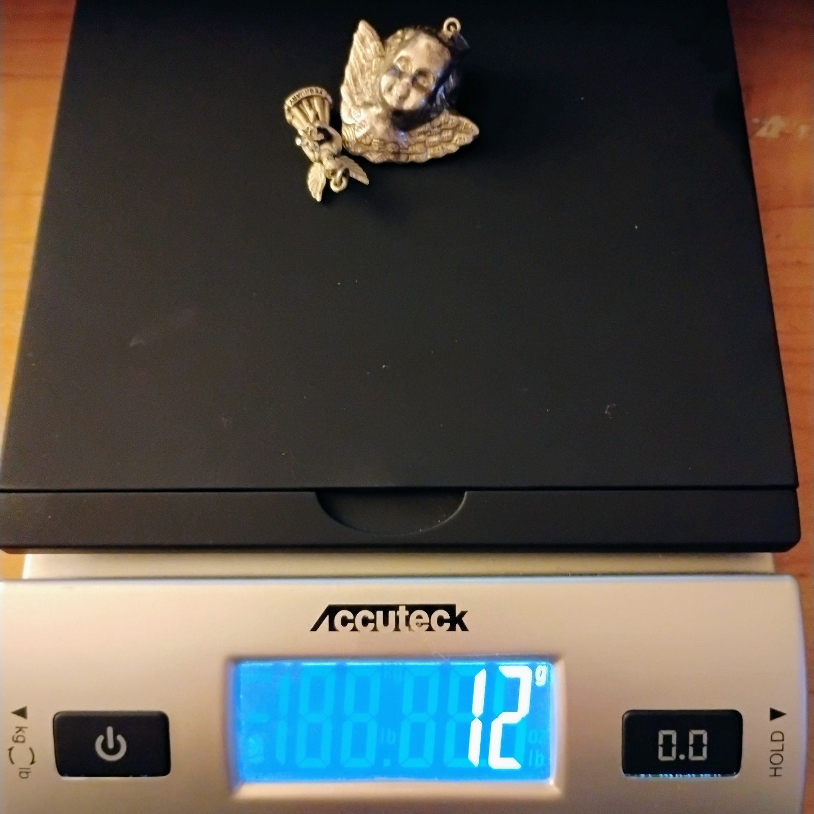 2 Sterling Silver 925 Angels 3D Puffy And Creed February Violets Pendants