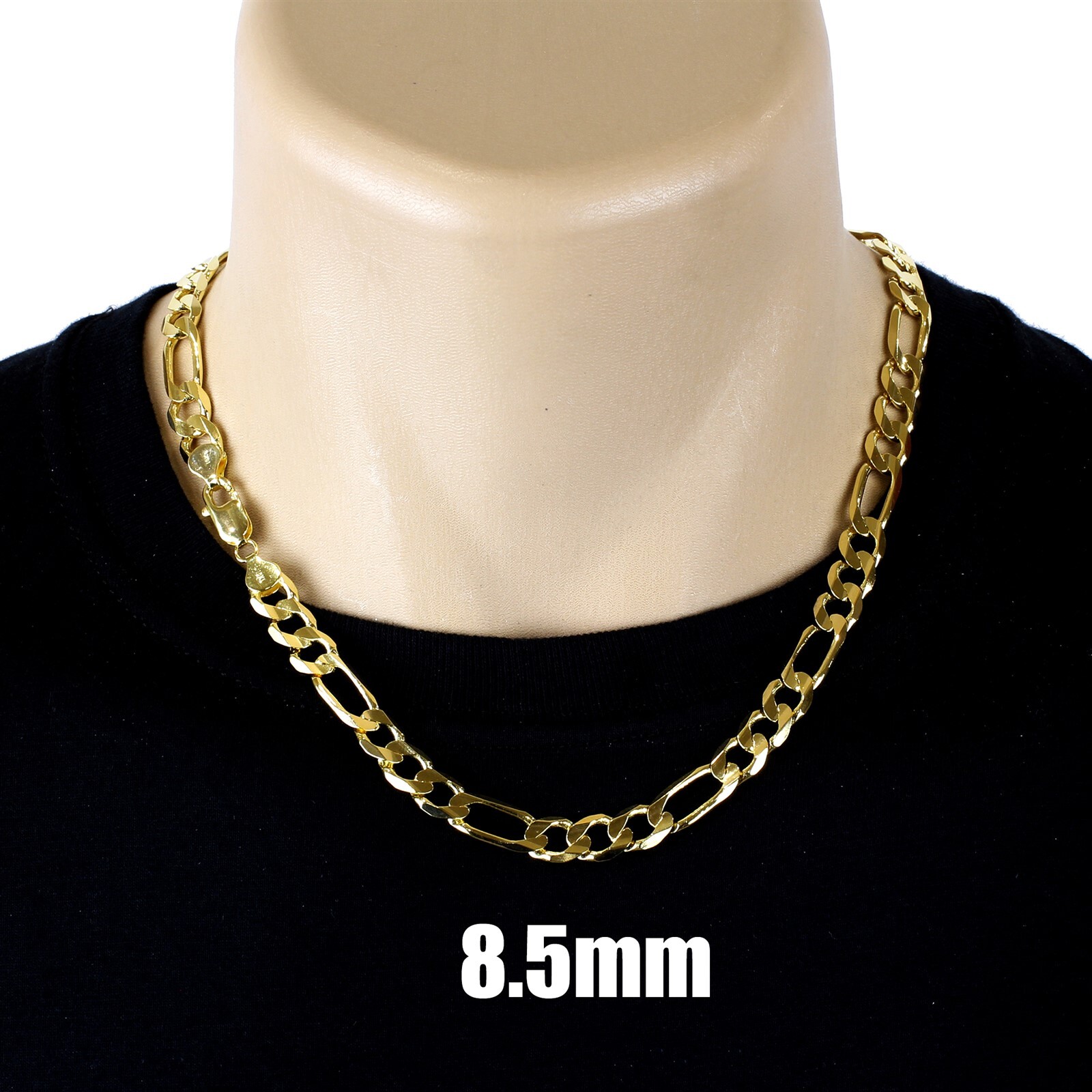 Guaranteed Genuine Solid 10K Gold Figaro 3+1 Link Chain Necklace All Sizes