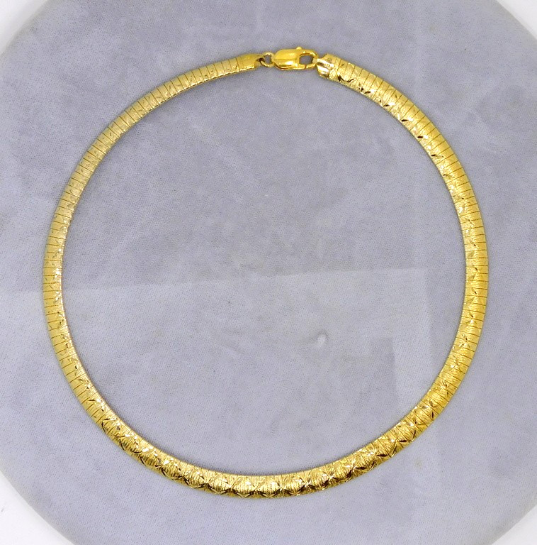925 Sterling Silver Vermeil Diamond Cut Sparkle Necklace Milor Italy ~ 18″