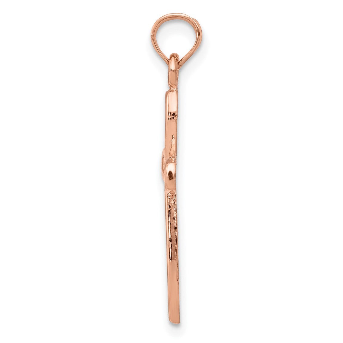 14K Rose Gold w/ White Rhodium Filigree Center Border Pendant