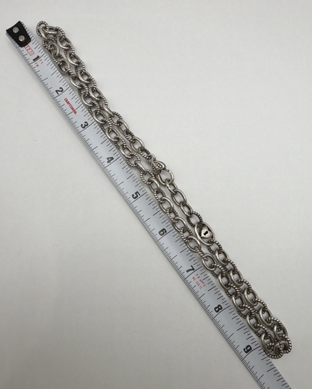 Judith Ripka Sterling Silver & CZ 19” Key To My Heart Oval Link Necklace