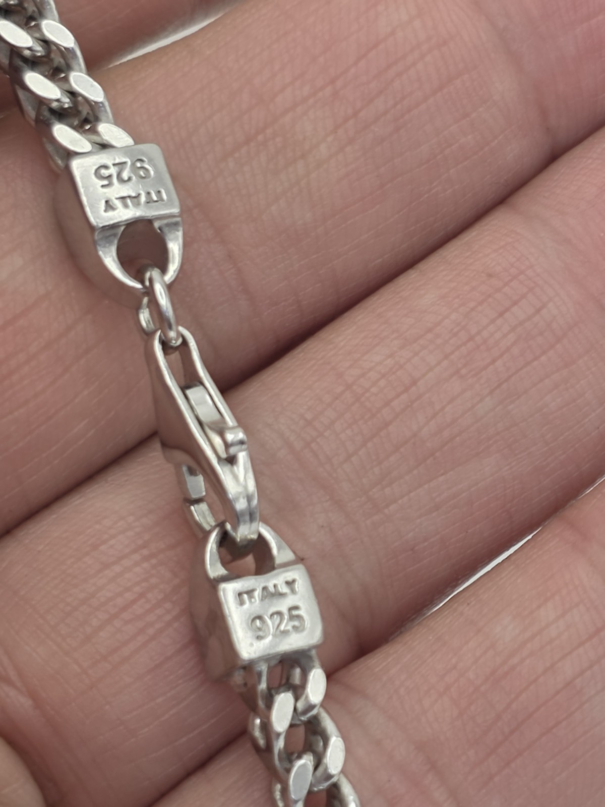 SQUARE FRANCO LINK CHAIN NECKLACE STERLING SILVER 925 RHODIUM PLATED ANTI…