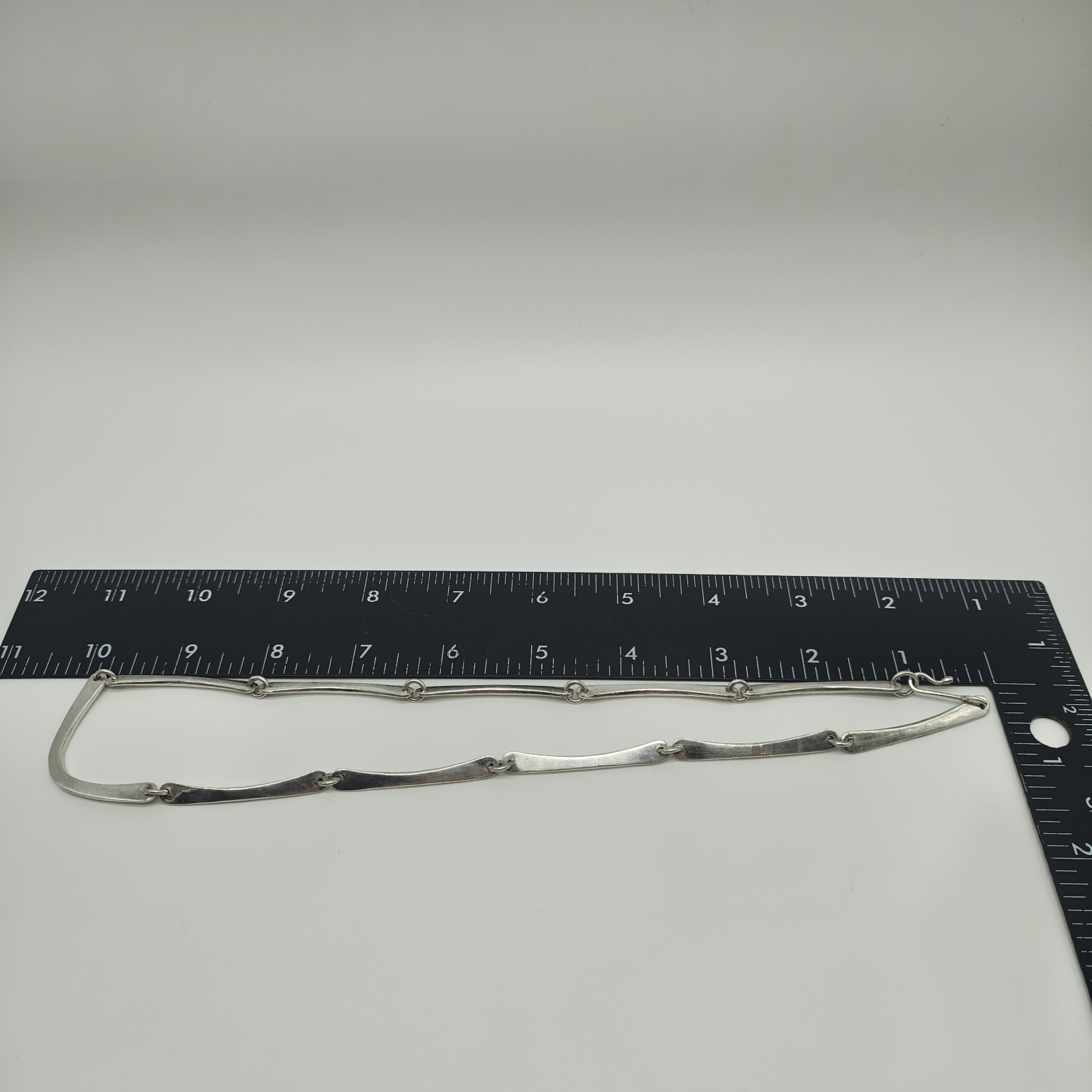 Vintage Jeep Collins Sterling Silver 925 Flat Bar Link Chain Necklace 20″