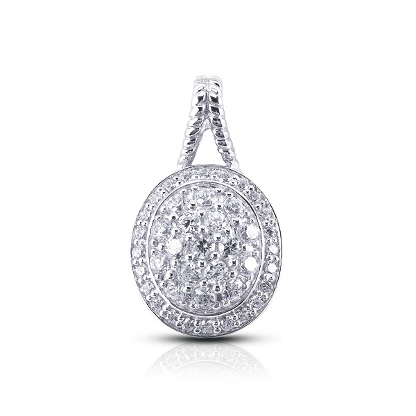 1.41ctw E VS2 Round Brilliant Earth Mined Certified Diamonds White Gold Pendant