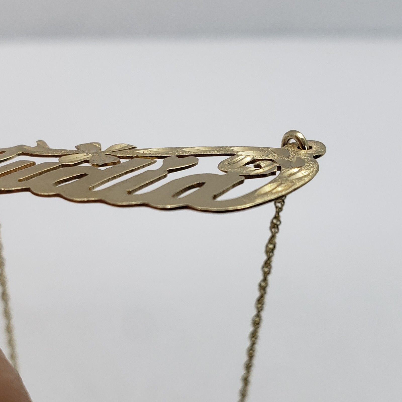 10K Yellow Gold Personalized Handmade Name Pendant with/out Singapore Chain