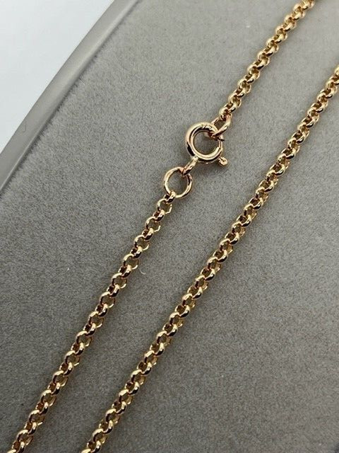 💕 🇬🇧 9ct Rose Gold MADE IN UK 🇬🇧 2.25mm Belcher Chain 16″ / 40cm (RBBL)