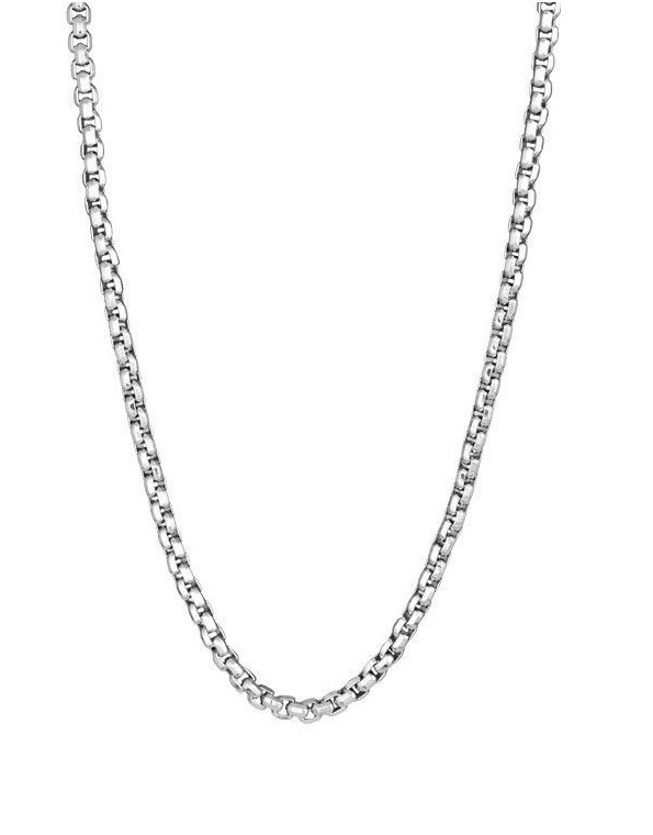 Italian .925 Sterling Silver Thin Venetian Round Box Chain Necklace 24” or 60cm