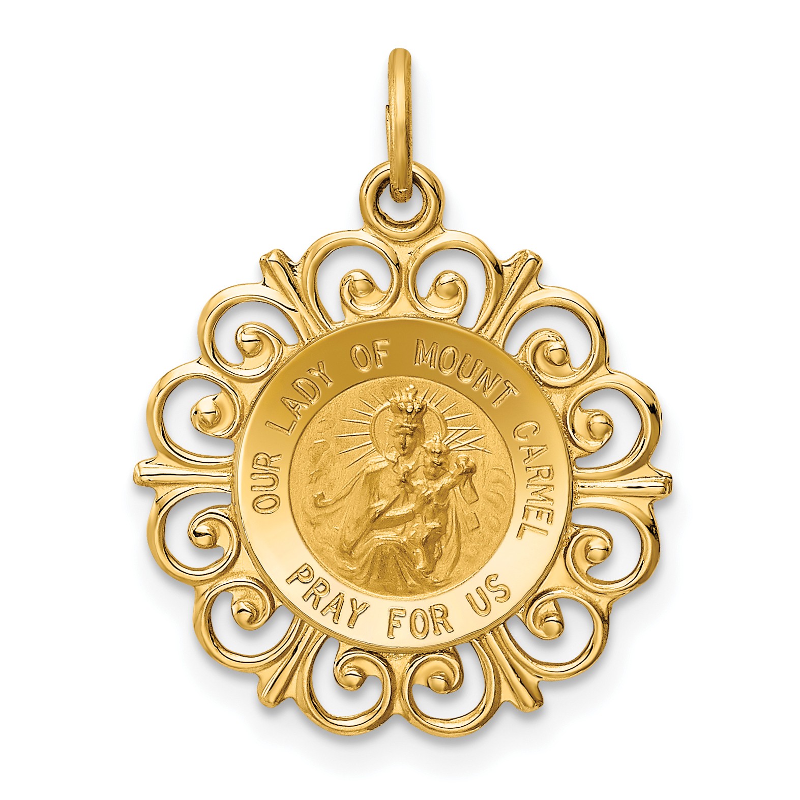 14k Our Lady of Mt. Carmel Medal Charm XR653