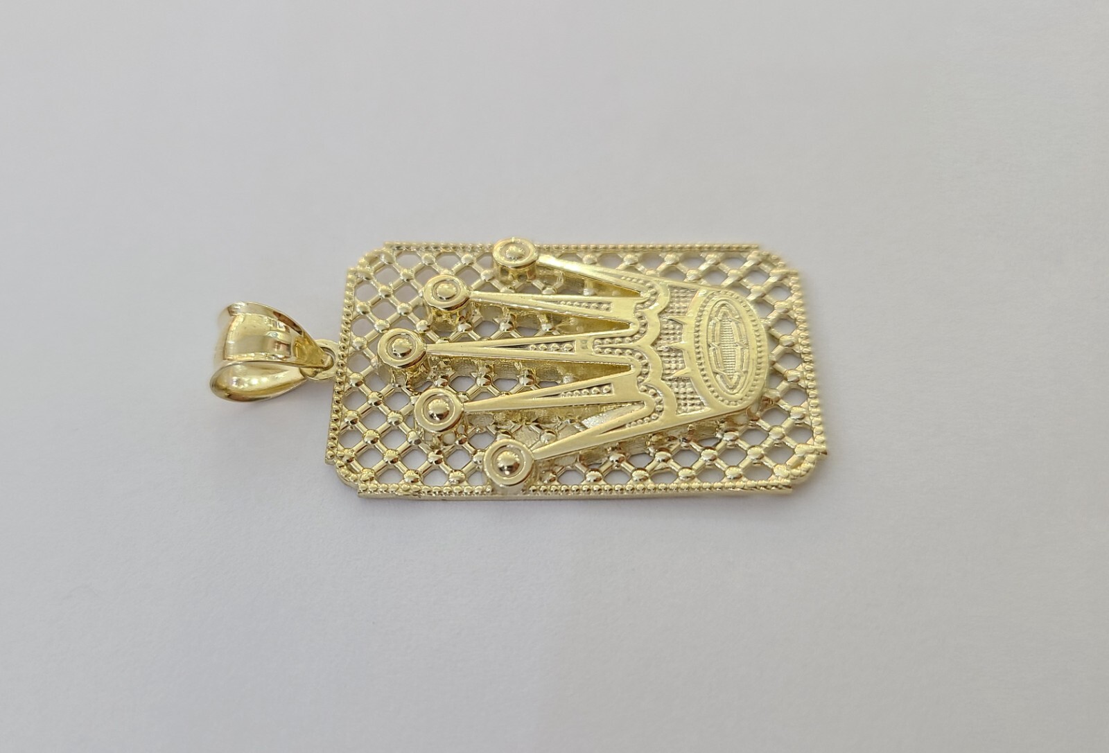 10K Real Yellow Gold Crown Charm Pendant Crown Gold 10kt