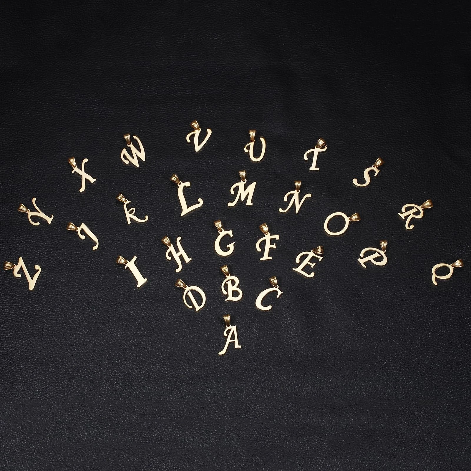 Initial Charms Gold Letter Pendant 14k Gold Charm Name for Women and Men (B)