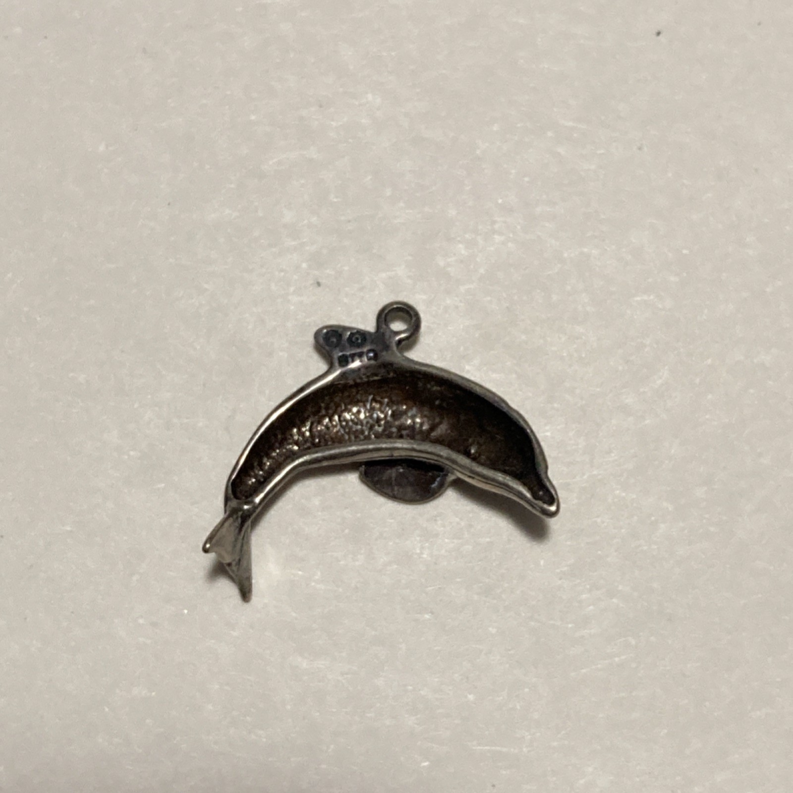 Sterling Silver 925 Dolphin Shape Charm Pendant Sea Life Animals Theme 1.28g