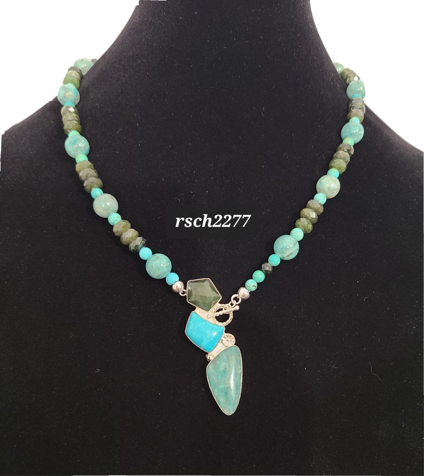 Jay King Sterling Silver MultiGemstone Toggle Necklace-NWT-Orig. $200