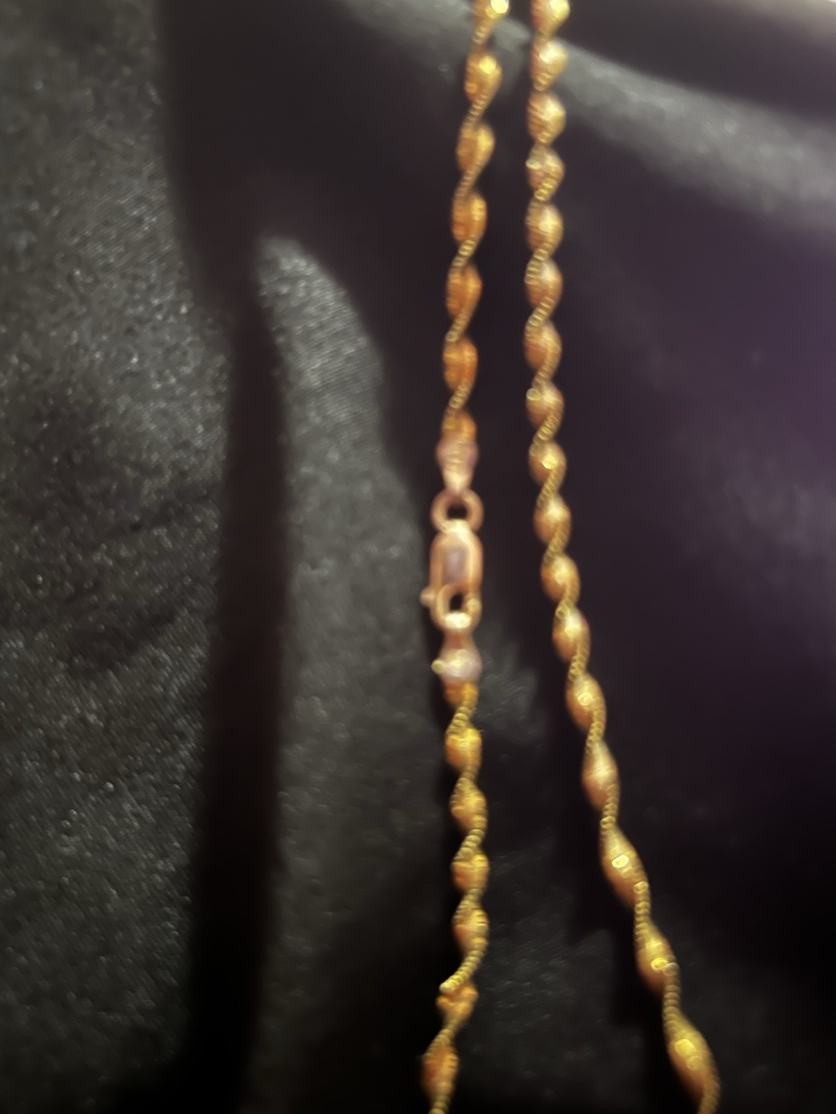 925 Yellow Gold Rope Chain Necklace, Sterling Silver Base, No Stone, Lobster