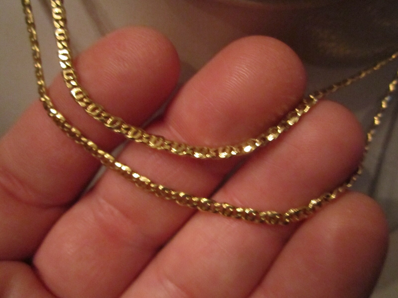 STERLING SILVER CHAIN NECKLACE – 16g – MADE IN ITALY – VERMEIL – 30″ – BBA-9