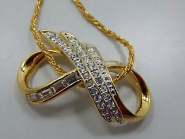 2.00Ct Round Cut VVS1 Diamond Infinity Pendant 14K Yellow Gold Finish