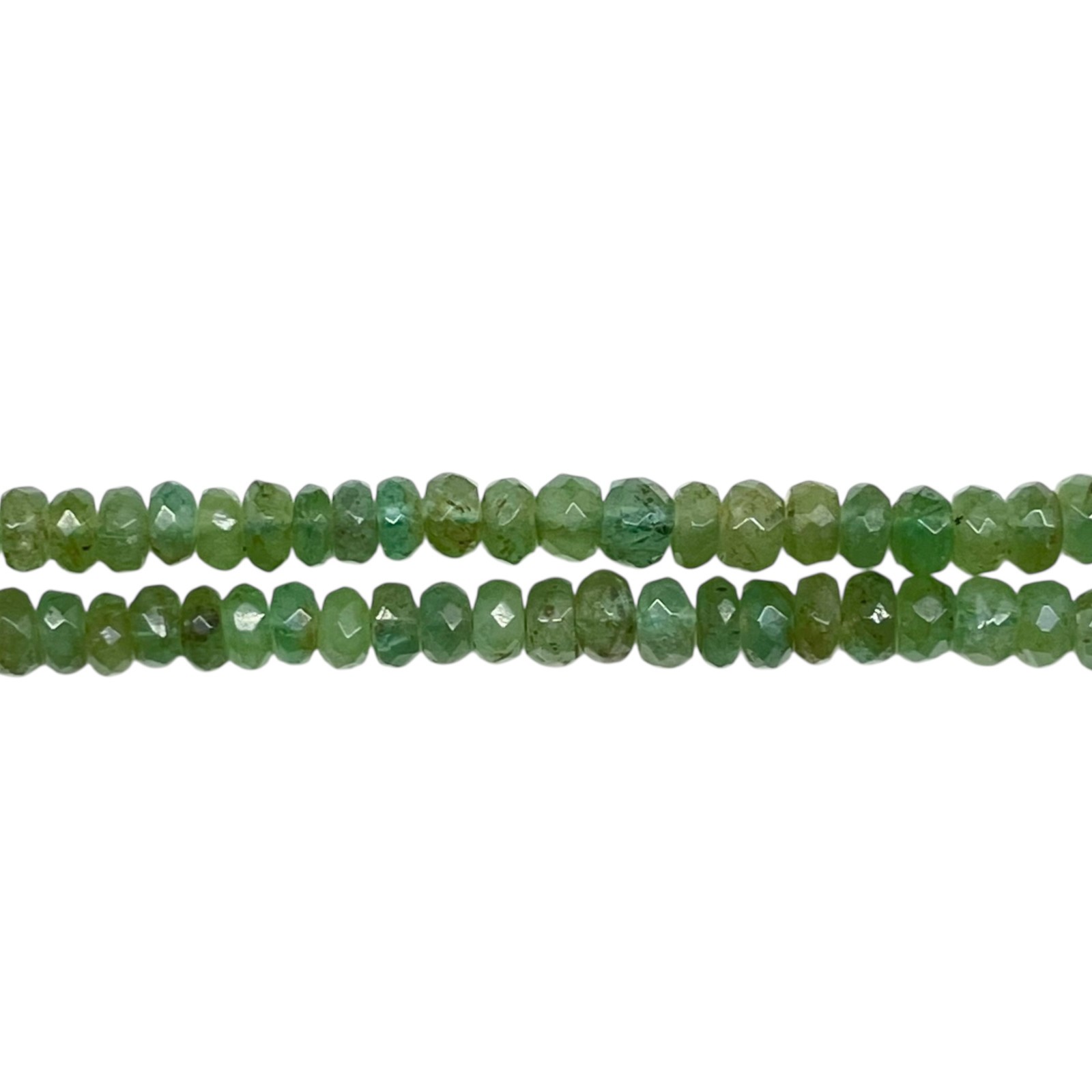 Single Strand Natural Zambian Emerald Necklace Faceted Beads 925 Clasp 18 Inch