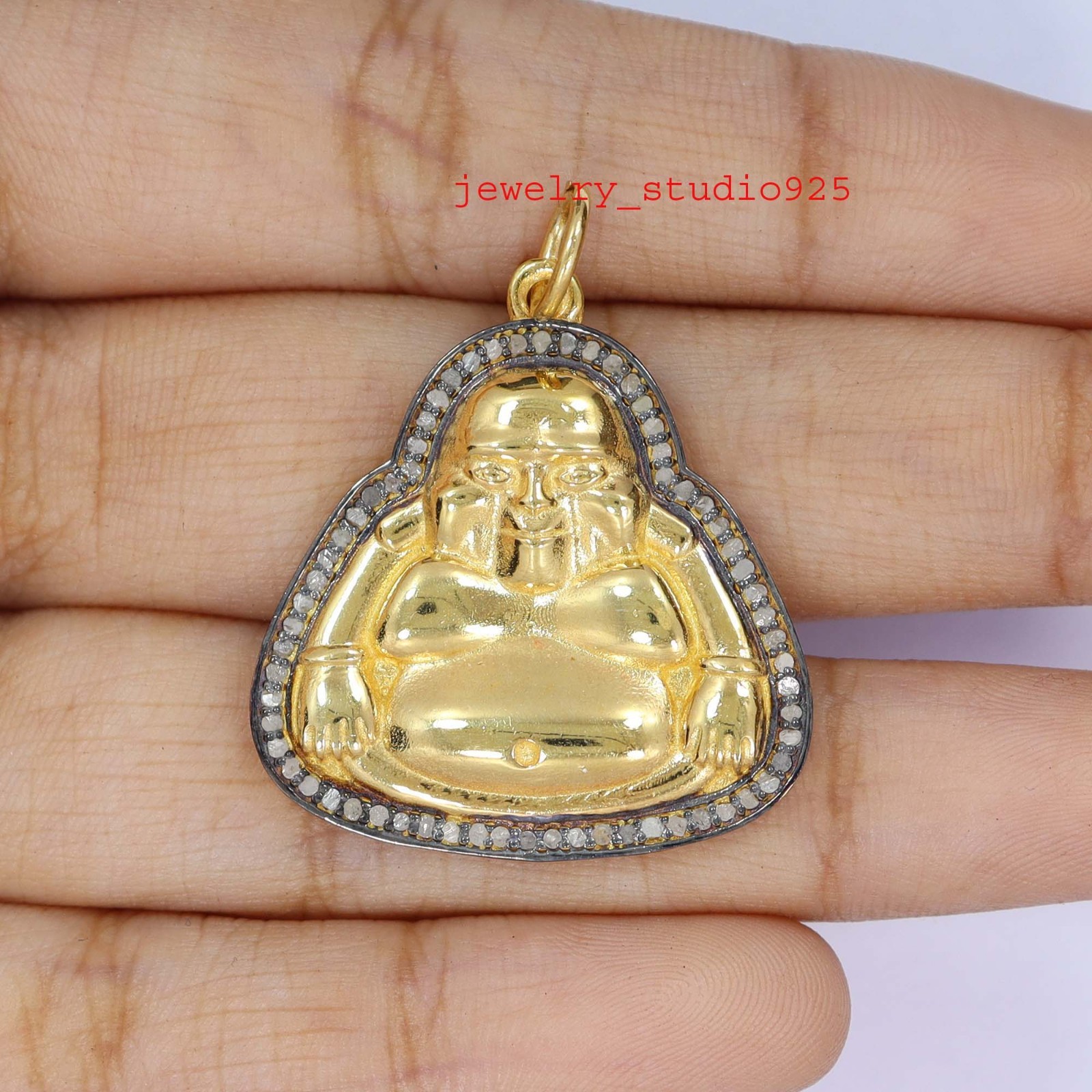 925 sterling silver handmade pave natural diamond pendant necklace Jewelry item