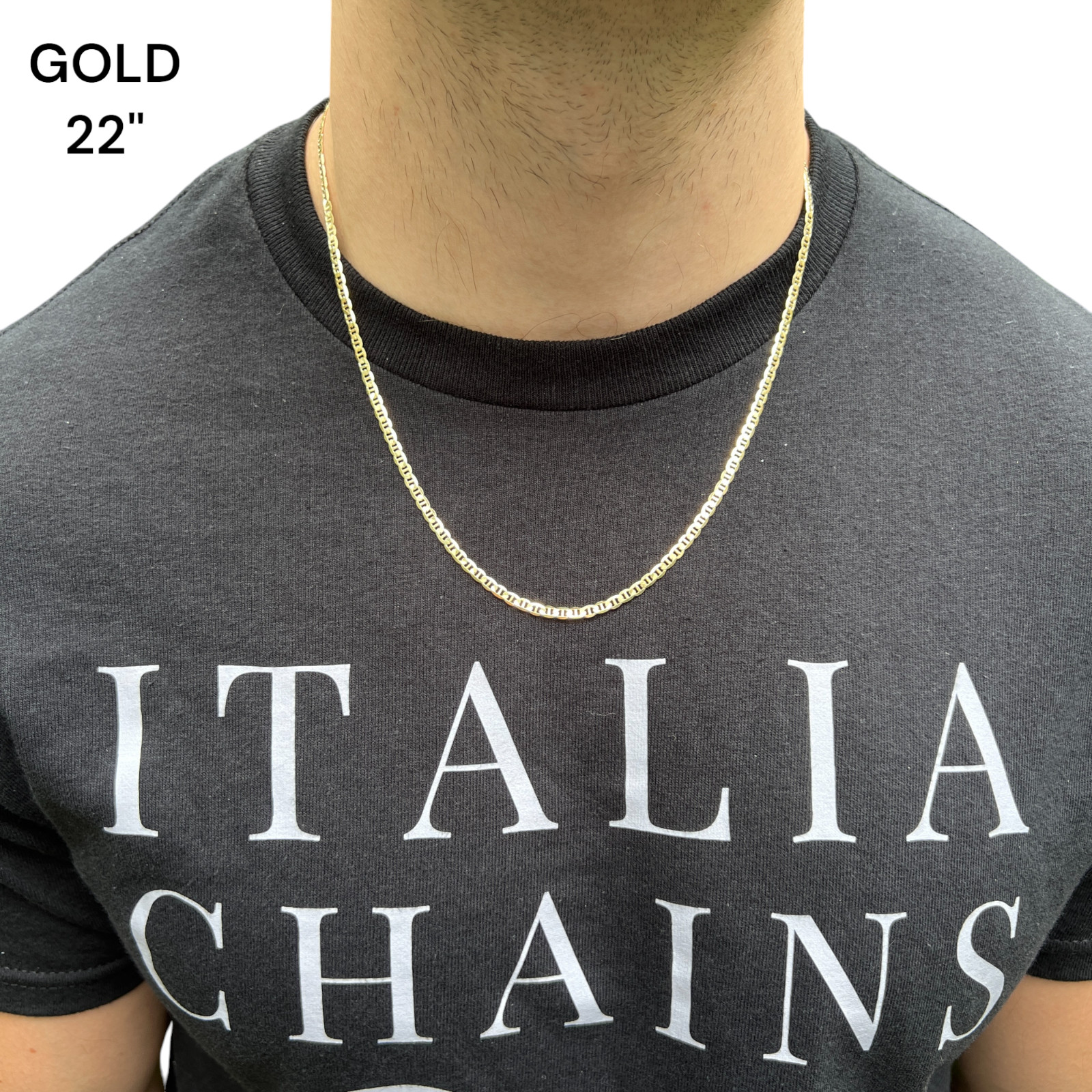 3mm Mariner Chain Necklace – Real Solid 925 Sterling Silver Or 14k Gold Vermeil