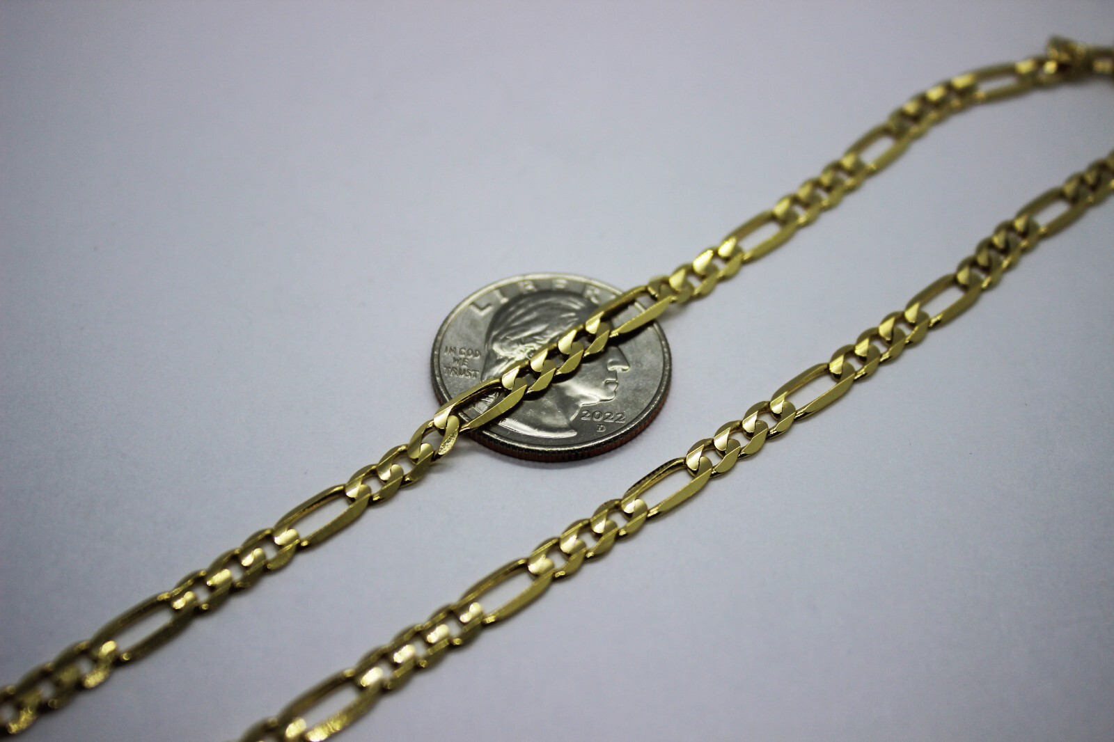 14k Solid Yellow Gold Figaro Chain Necklace Bracelet 1.9mm – 5.3mm / 7″ – 30″