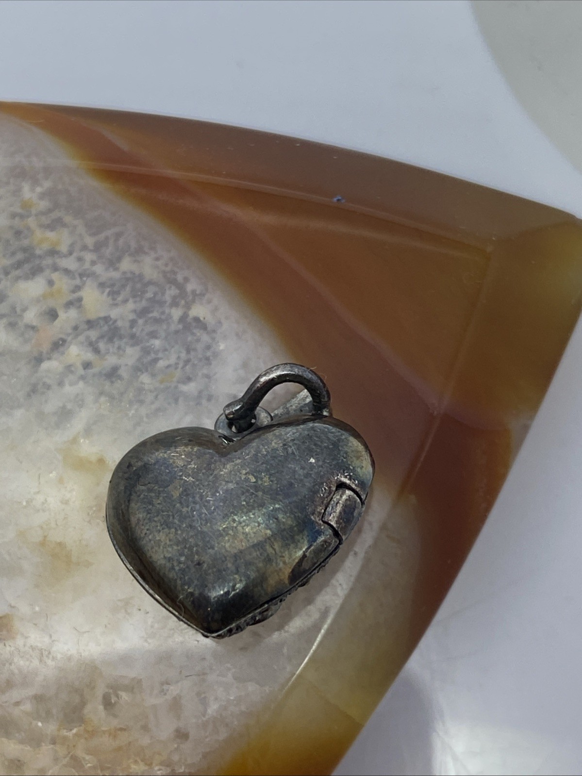 Sterling Silver Garnet And Marcasite Heart Locket Style Pendant