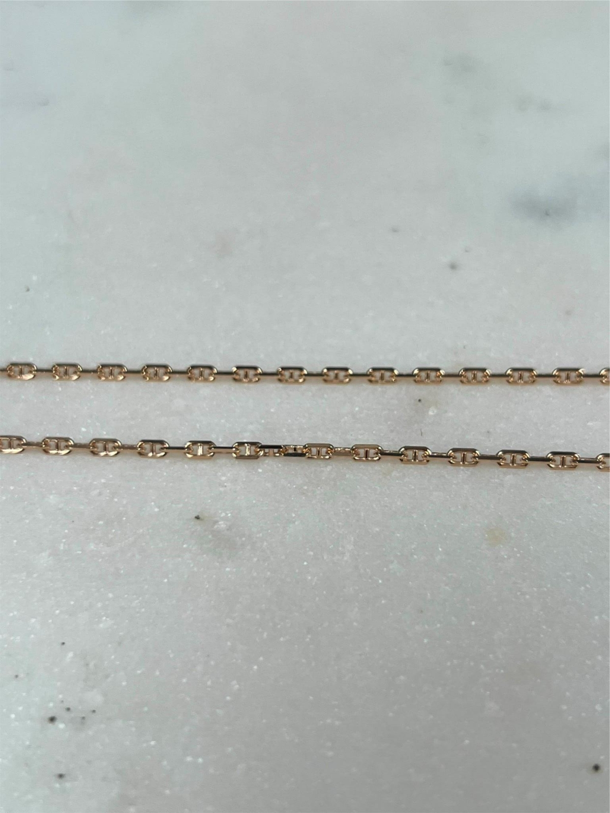 14K Rose Gold Over 925 Sterling Silver 2mm Anchor Link Adjustable Necklace 24″