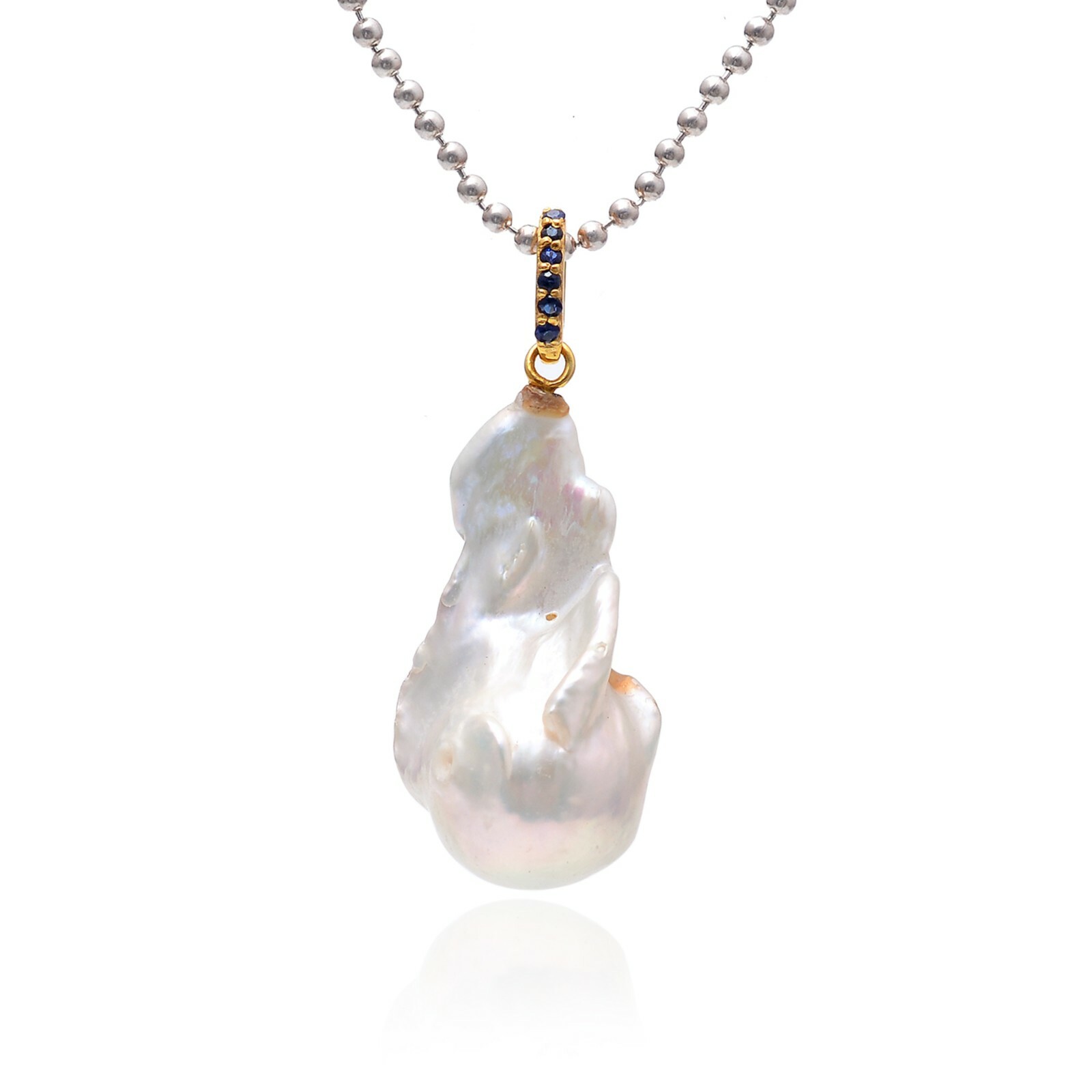 Blue Sapphire Pearl Pendant,Baroque Pearl pendant,Blue Sapphire Pendant,Sapphire