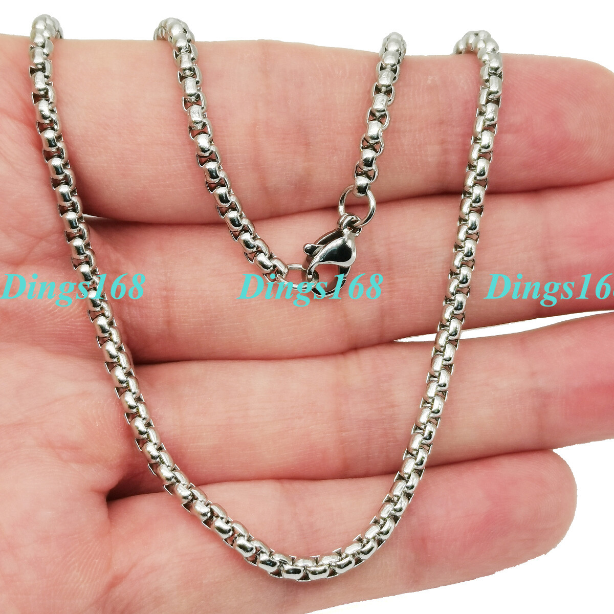 BUY 1 GET 1 FREE 18K White Gold Filled 16″/18″-24″ 2mm Round Box Chain Necklace