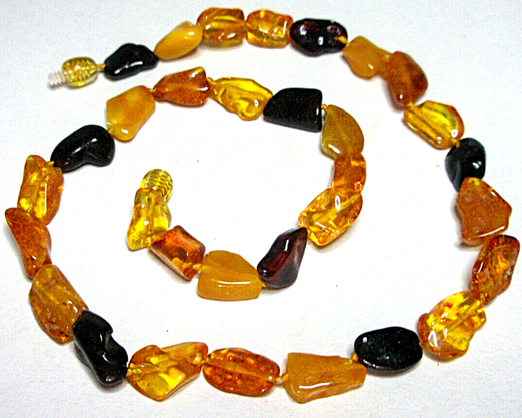 Genuine Baltic Amber Multicolor Women’s Necklace Boho Statement 45 cm – 17.7”