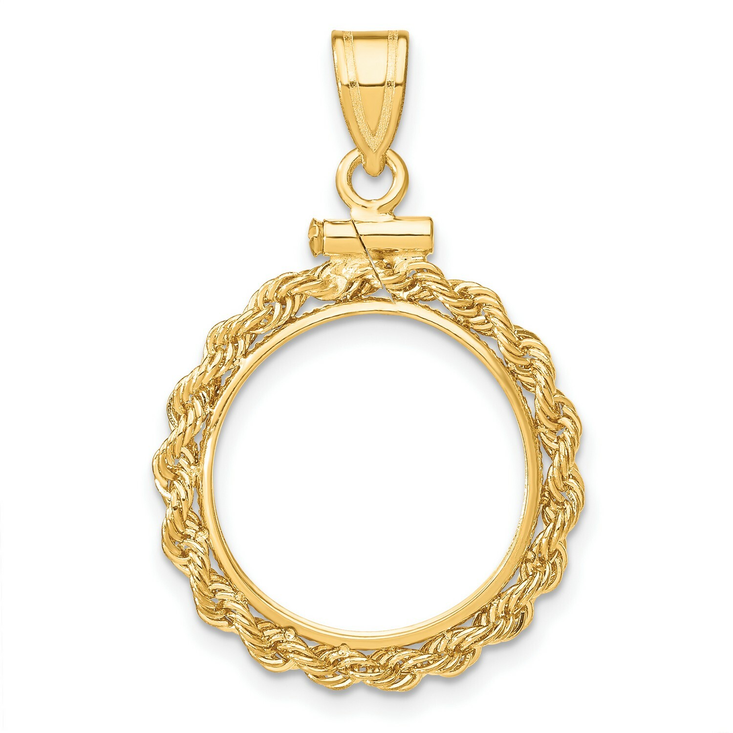 1986-Now $5 1/10 oz American Eagle Screw Top Small Knot Rope Coin Bezel 14k Gold