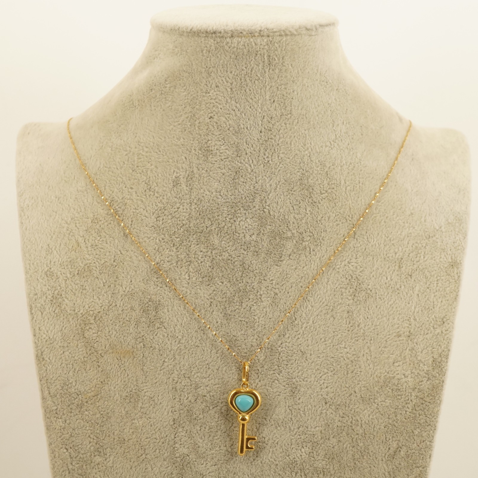 Milor 18k Yellow Gold & Turquoise Key Pendant on 14k Chain – Free Shipping USA