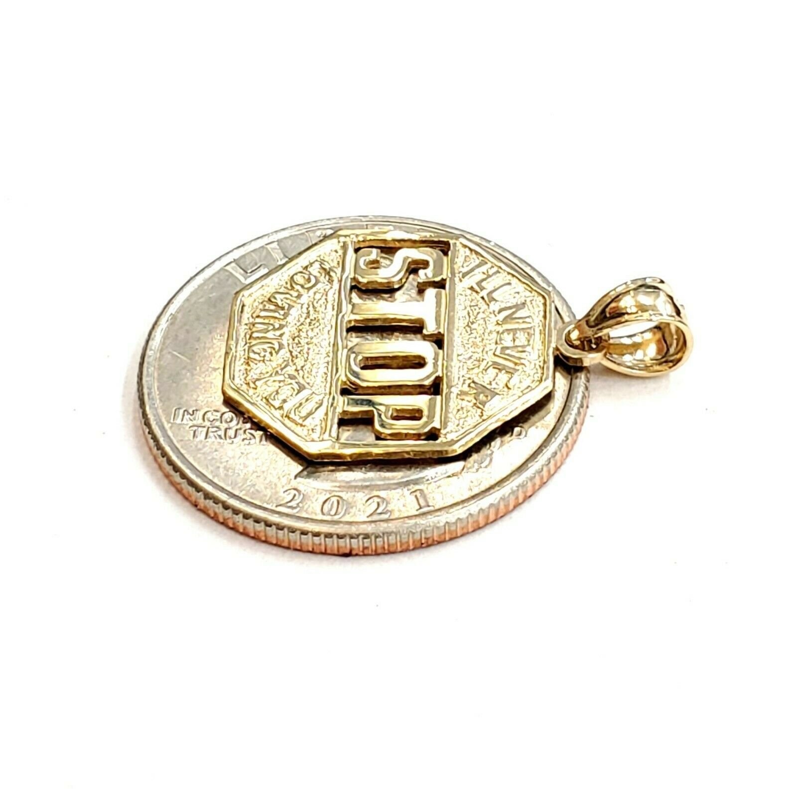 14k yellow Gold I’ll never stop loving you Pendant charm gift fine jewelry 1.6g