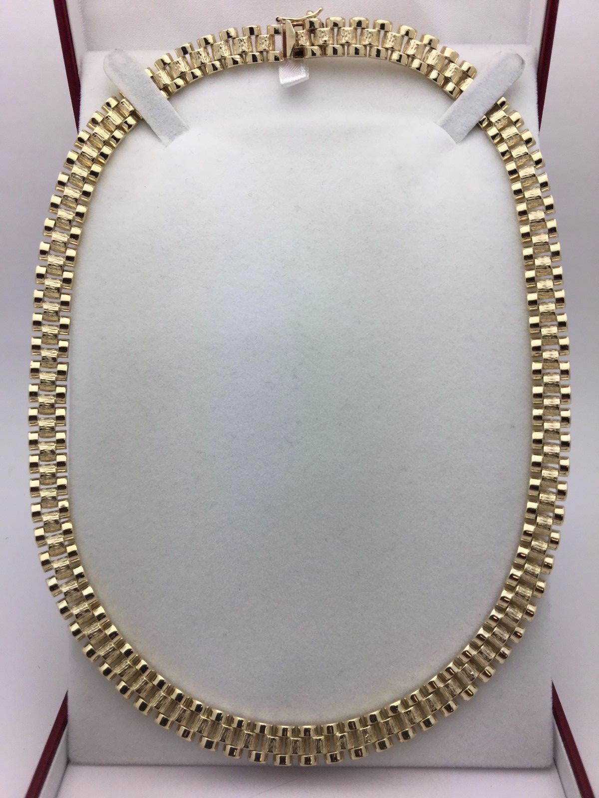Men’s 10k Yellow Gold Watch Link Chain Necklace 20″ 8.5mm 49 grams
