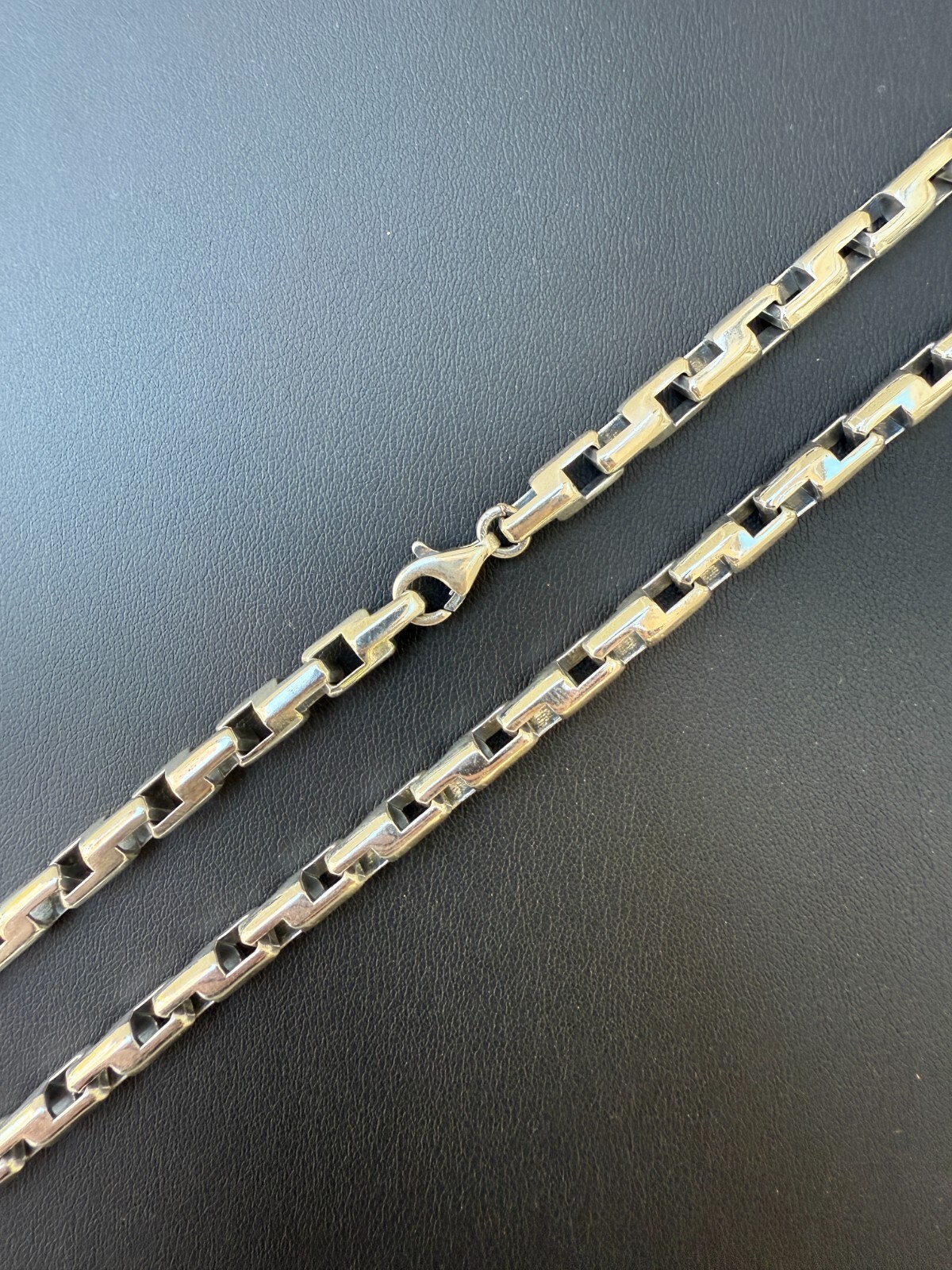 Handmade Custom 6mm Bullet Rolo Chain Necklace Real 925 Sterling Silver Oxidized