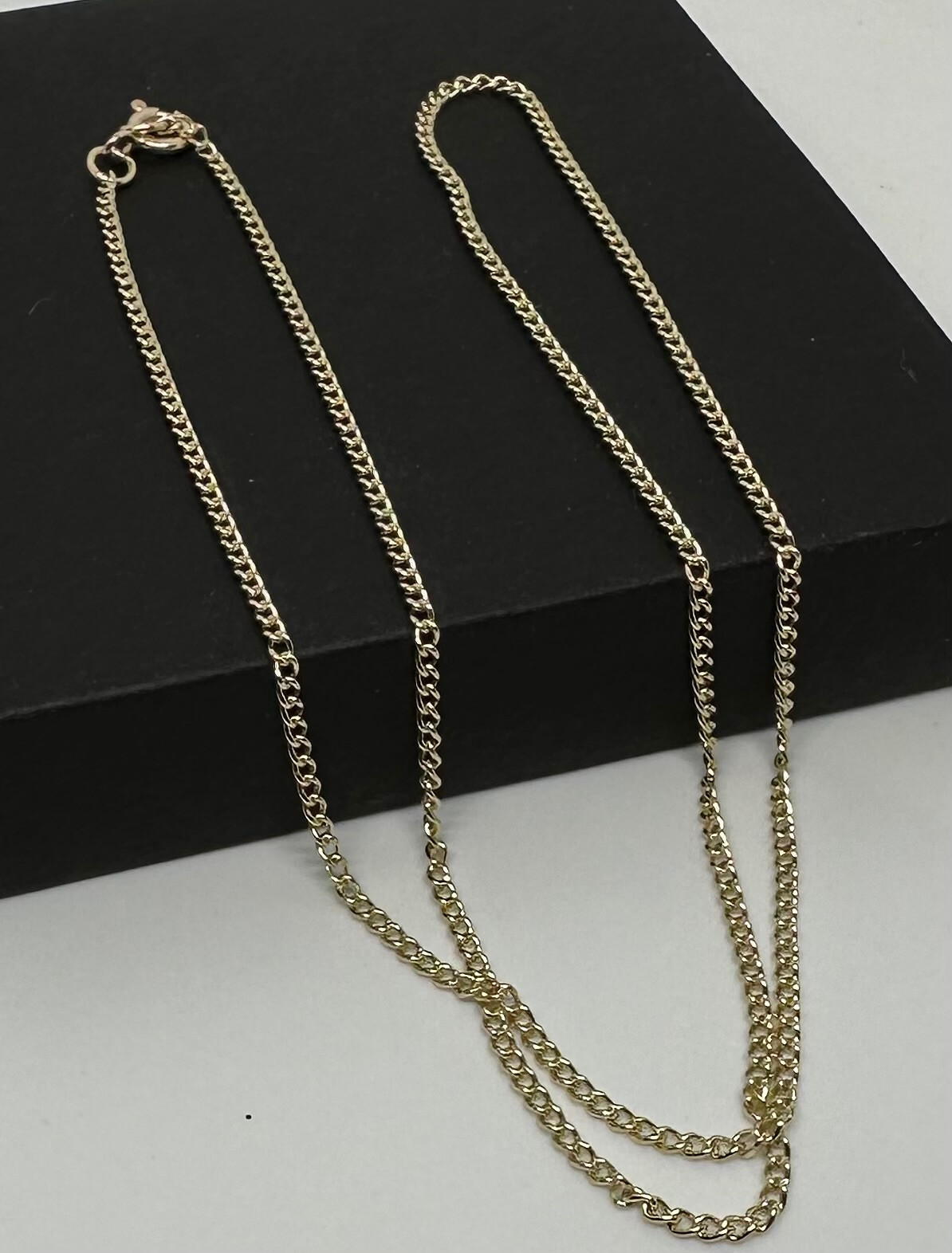 9ct Yellow Gold 1.6mm Curb Open Link Chain 28″ / 70cm Neck Chain (G1818C)