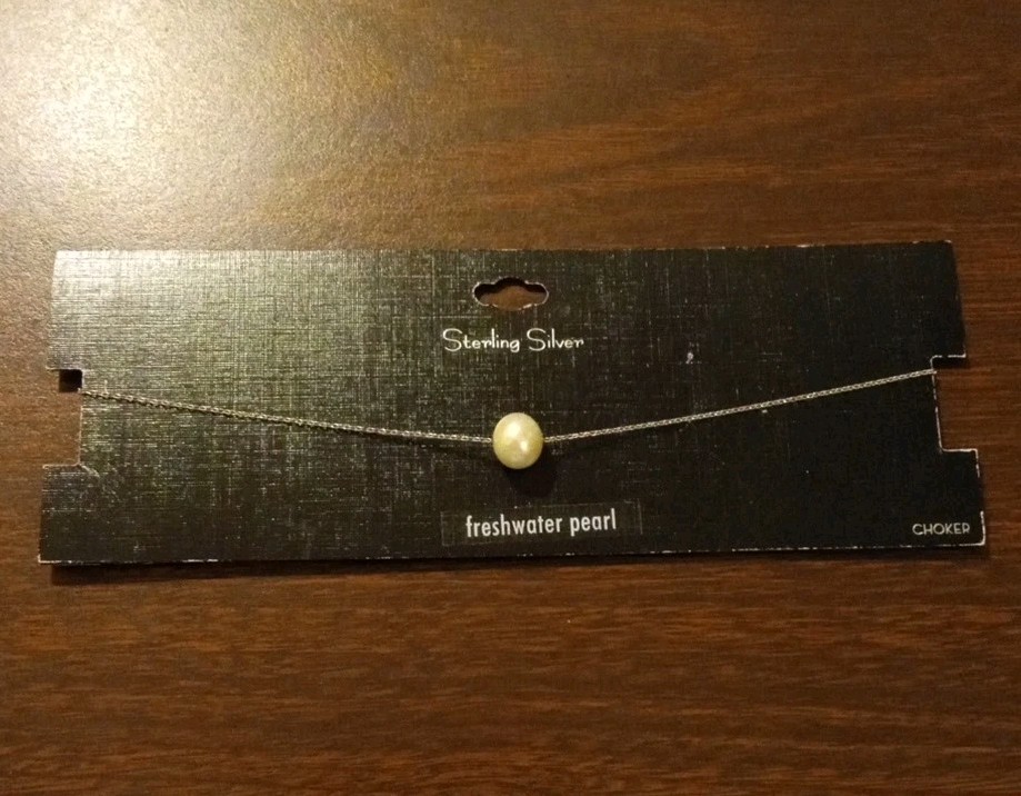 Sterling Silver Freshwater Pearl Choker 16 Inch Pearl Reads As Cream But White