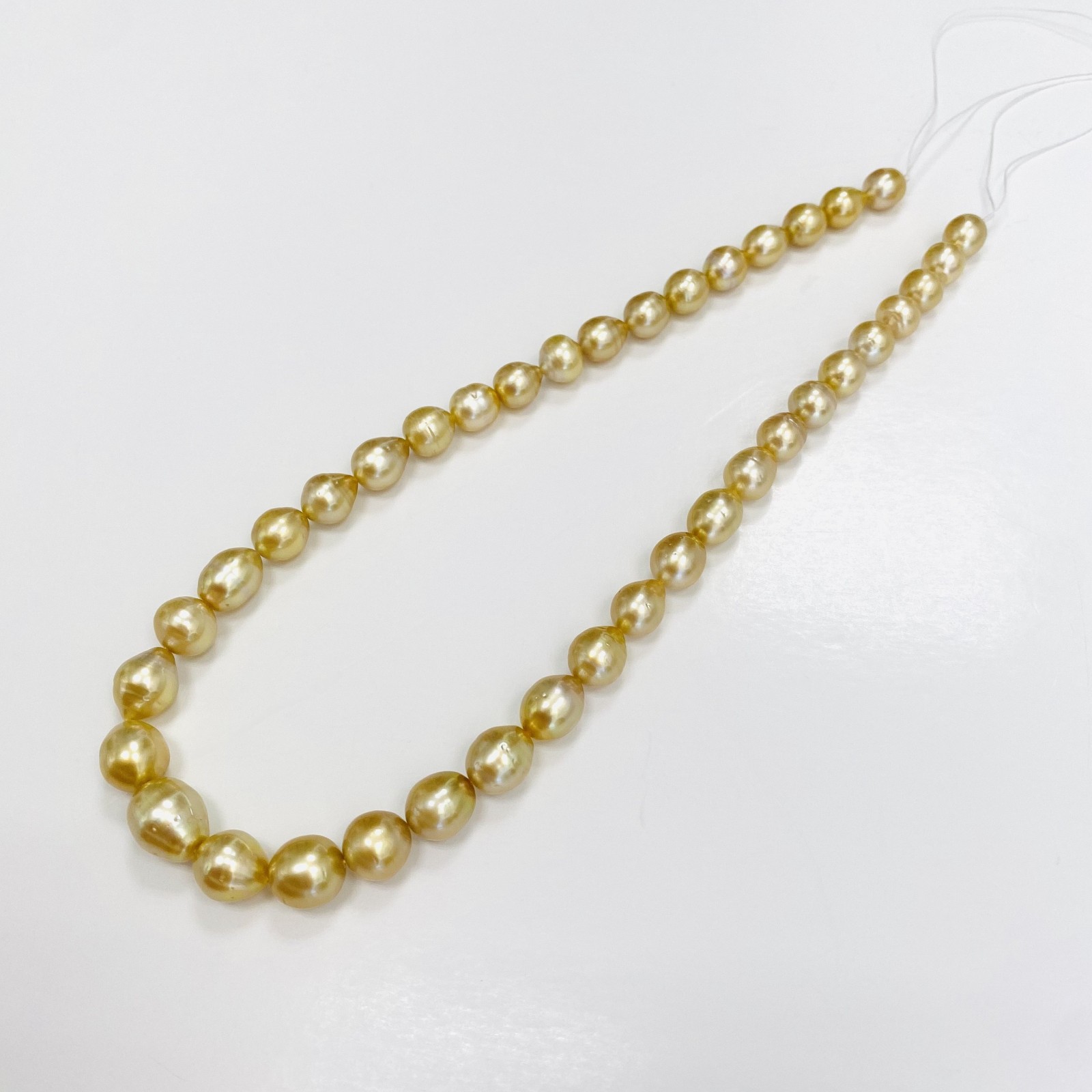 Golden South Sea Pearl Necklace Loose Strand 8mm to 11mm Drops/Ovals/Buttons Mix