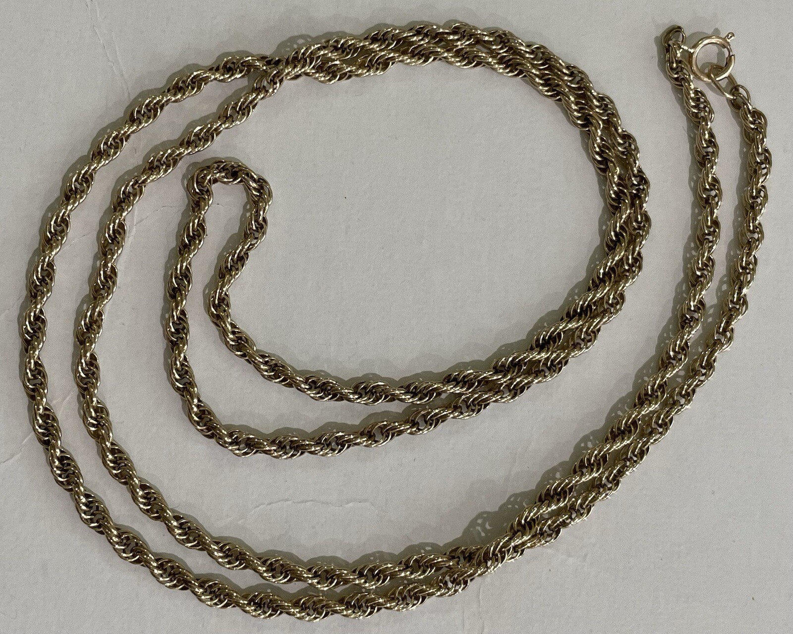 14K Yellow Gold 26” Chain Necklace Vintage 9.6 Grams Excellent