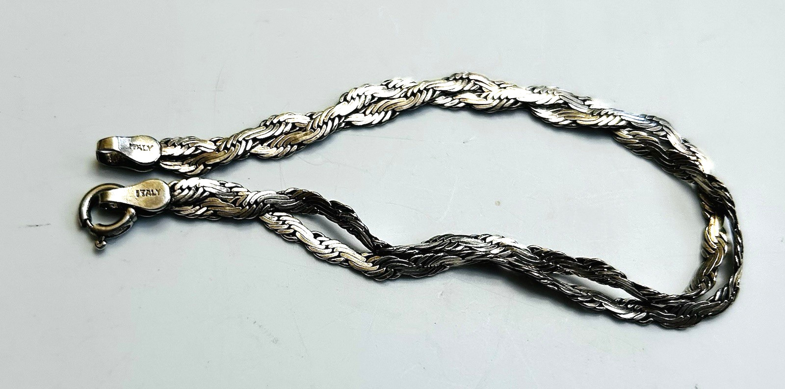 Vintage Sterling Silver 7″ Braided-like Bracelet Made in Italy~SO BEAUTIFUL!