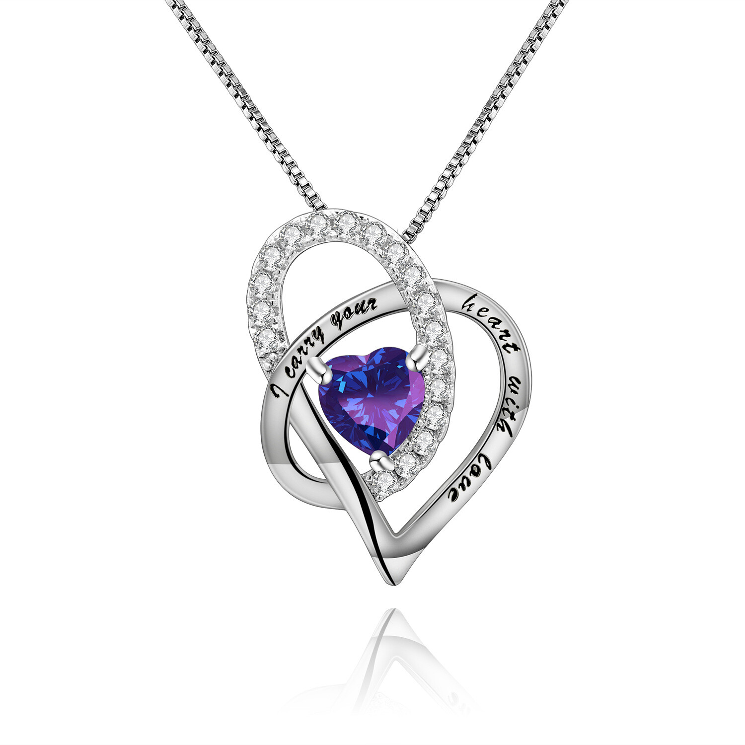 Birthstone Necklace for Mom Women Sterling Sliver 925 Mothers June May December