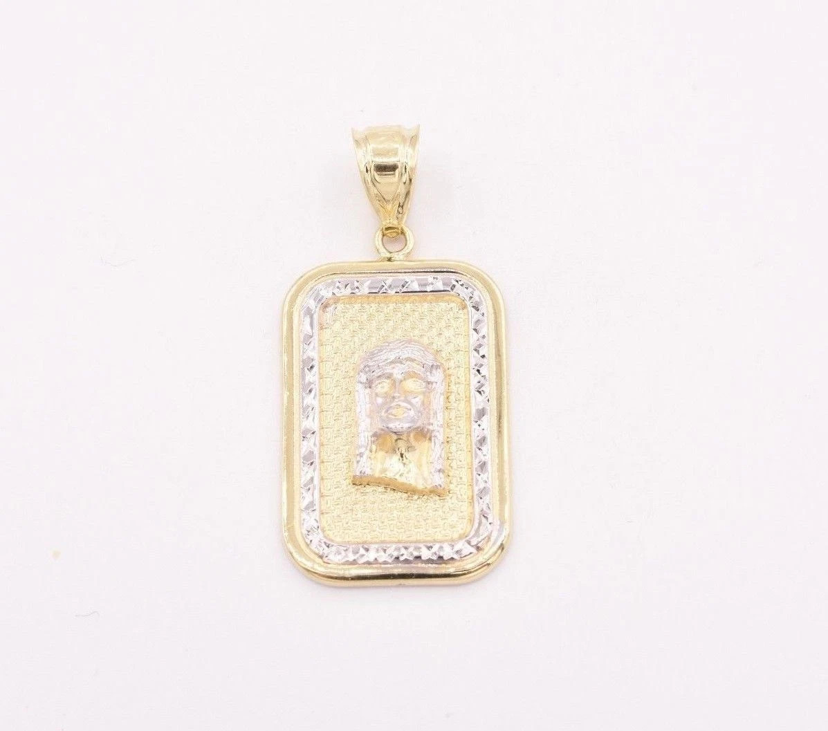 2Ct Jesus Head Medallion Diamond Cut Pendant Real 10K Yellow White Gold Plated