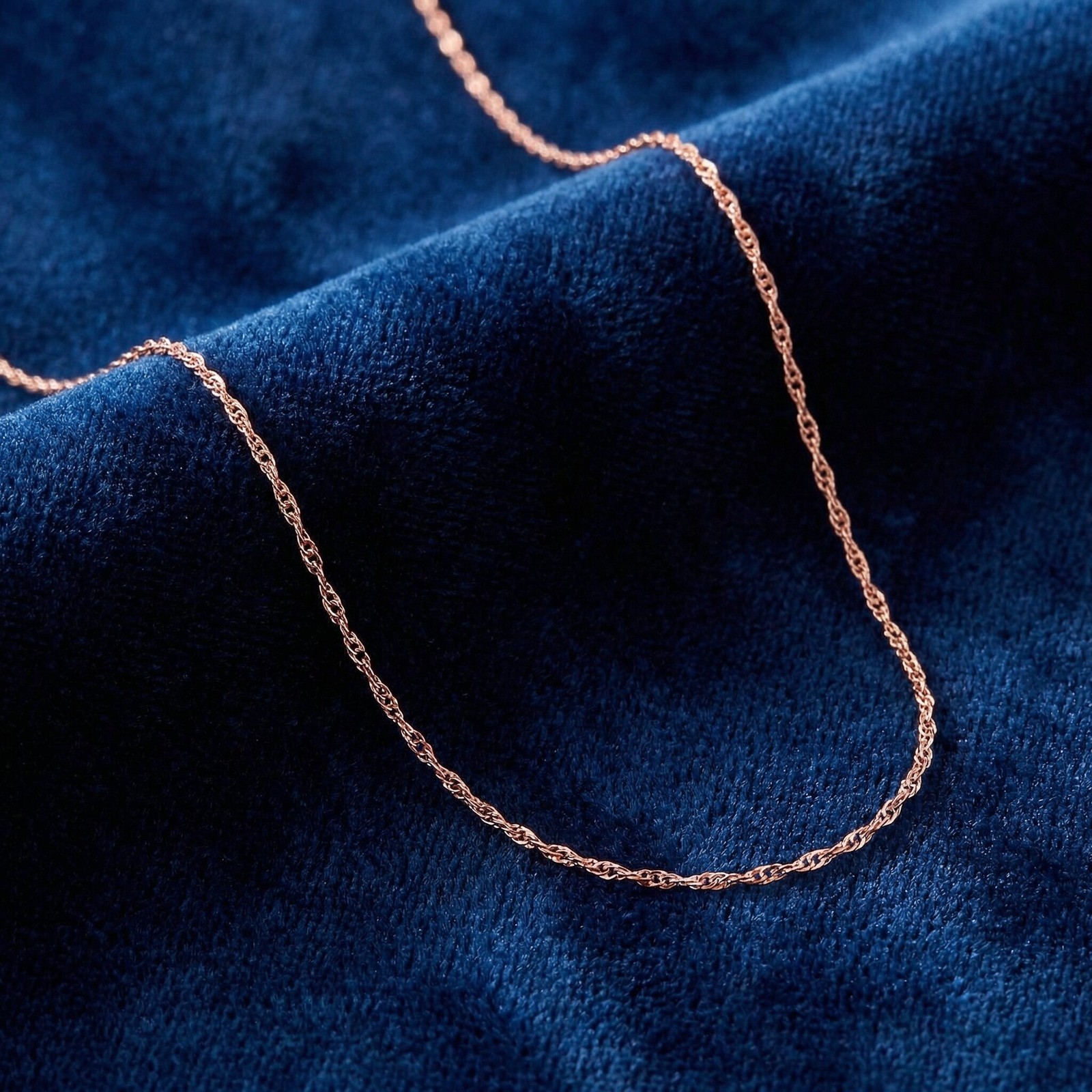 Solid 1.1MM 14k Rose Gold 18″ Durable Chain With Spring Ring
