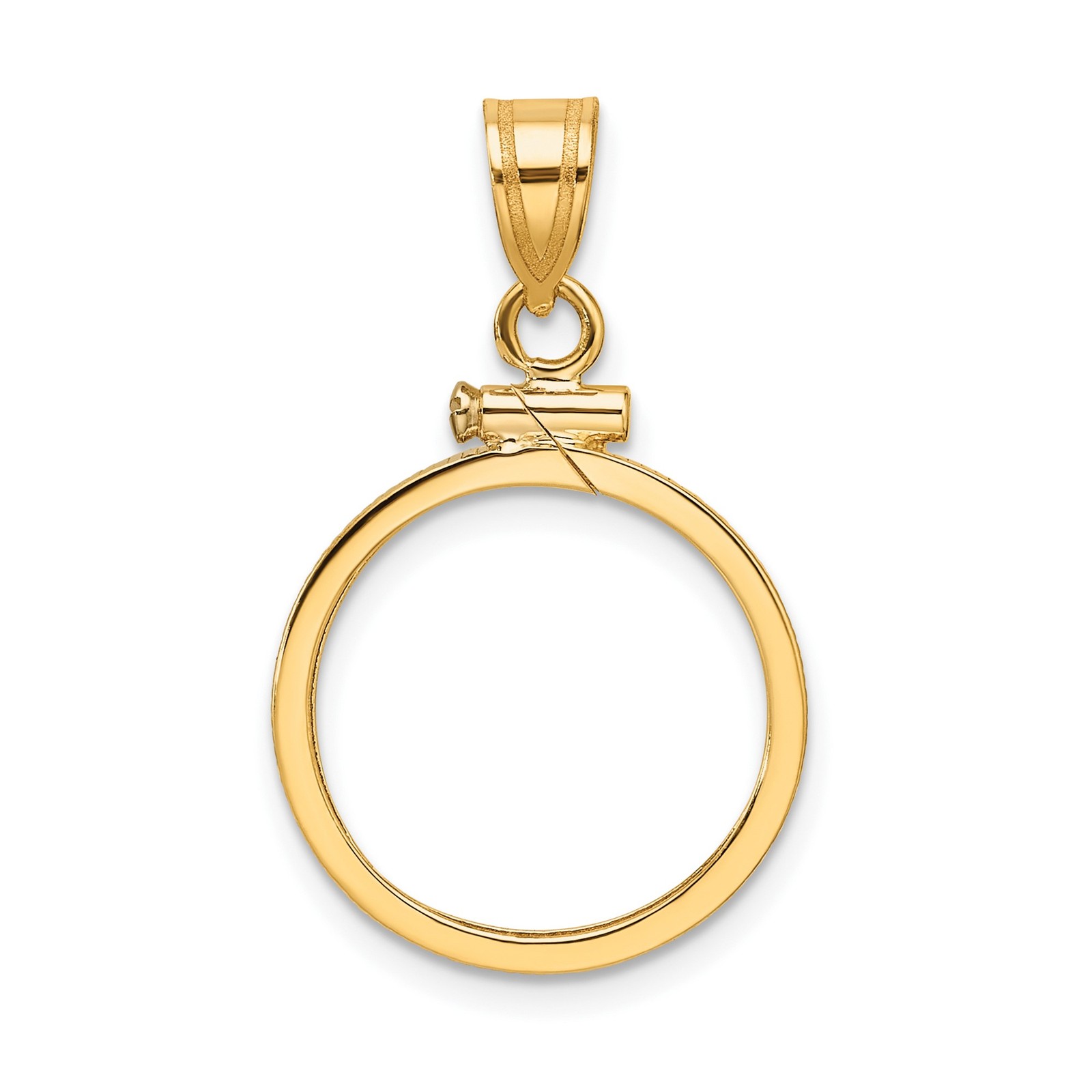 1/10 oz $5 American Gold Eagle Coin Bezel 16.5mm Reeded Prong 14k Yellow Gold